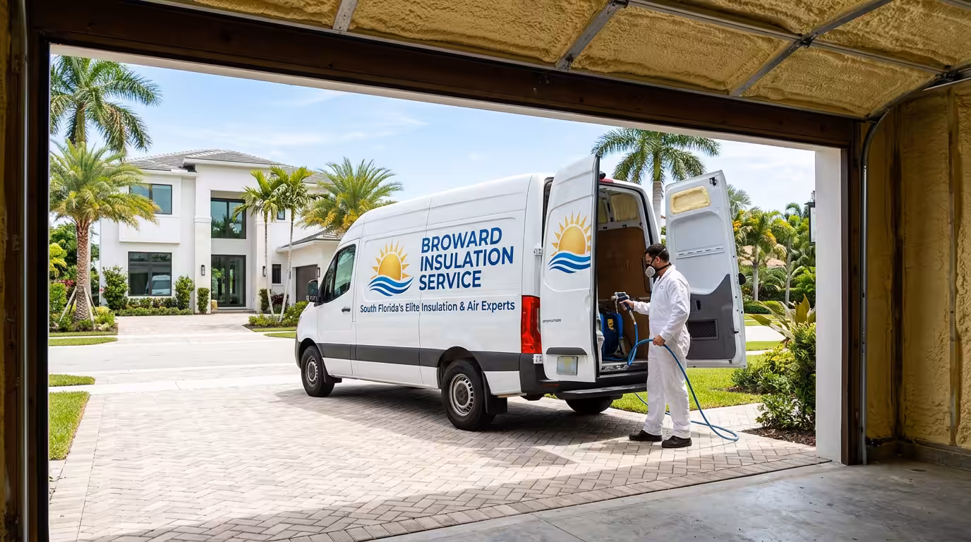 Broward Insulation Service van no contact lines